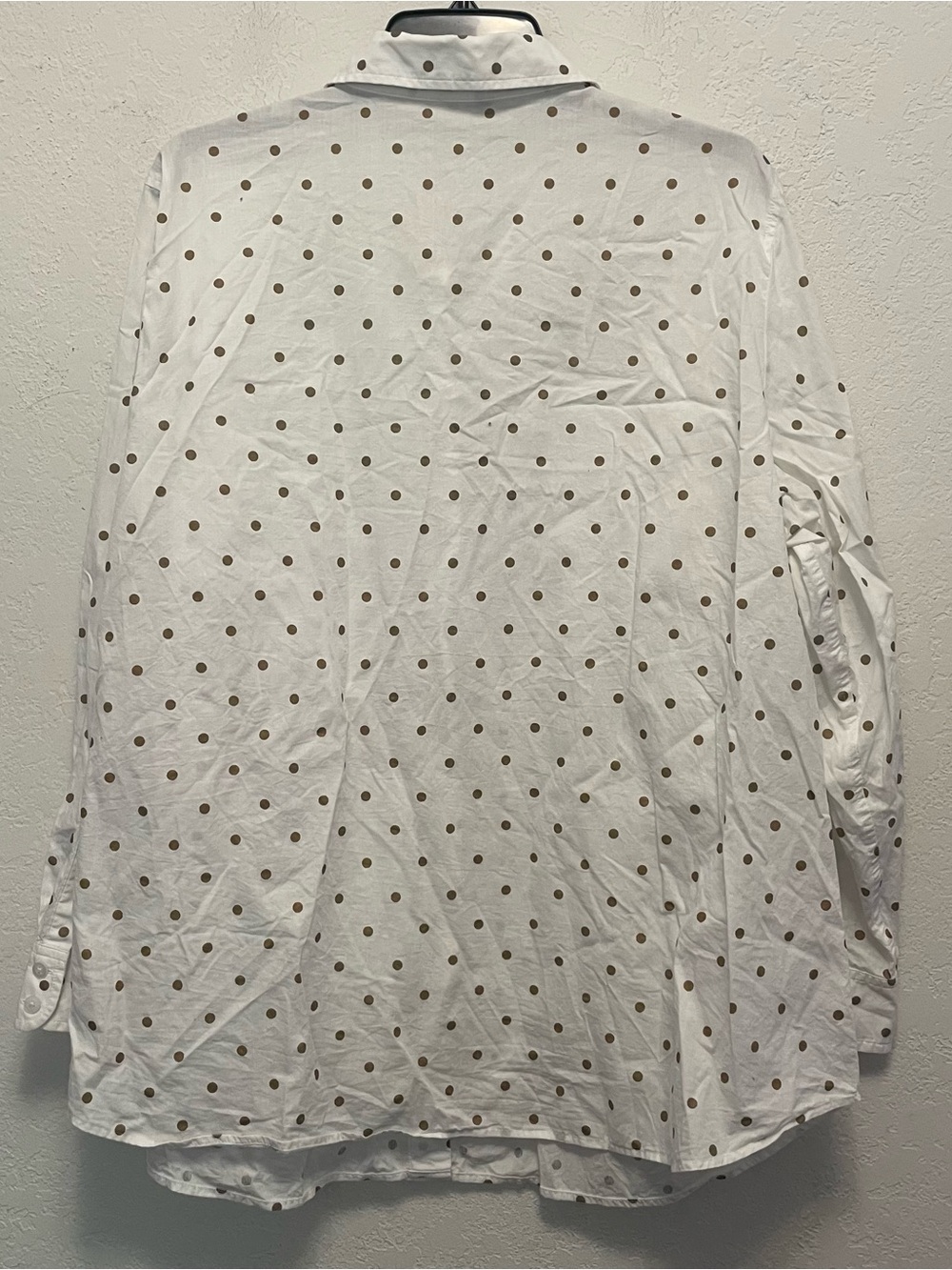 Talbots 100% Cotton White Metallic Polka Dot Button Front Shirt Long Sleeve 2X - Picture 5 of 5